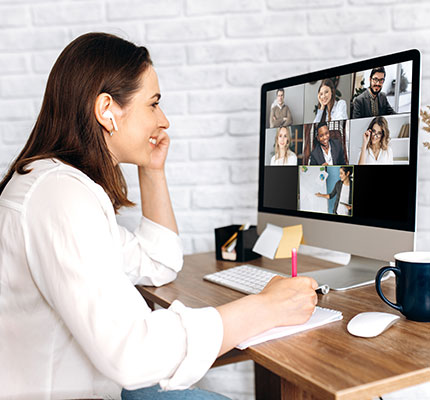 Woman on Zoom